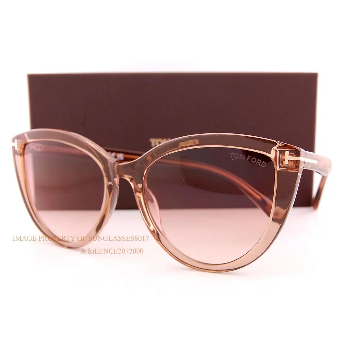 Sunglasses ISABELLA-02 FT 0915 45G Transparent Brown Women by Tom Ford