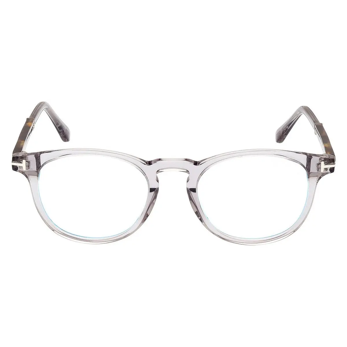 Tom Ford FT5891-B Transparent Smoke Gray/palladium/t Logo / Blue Block