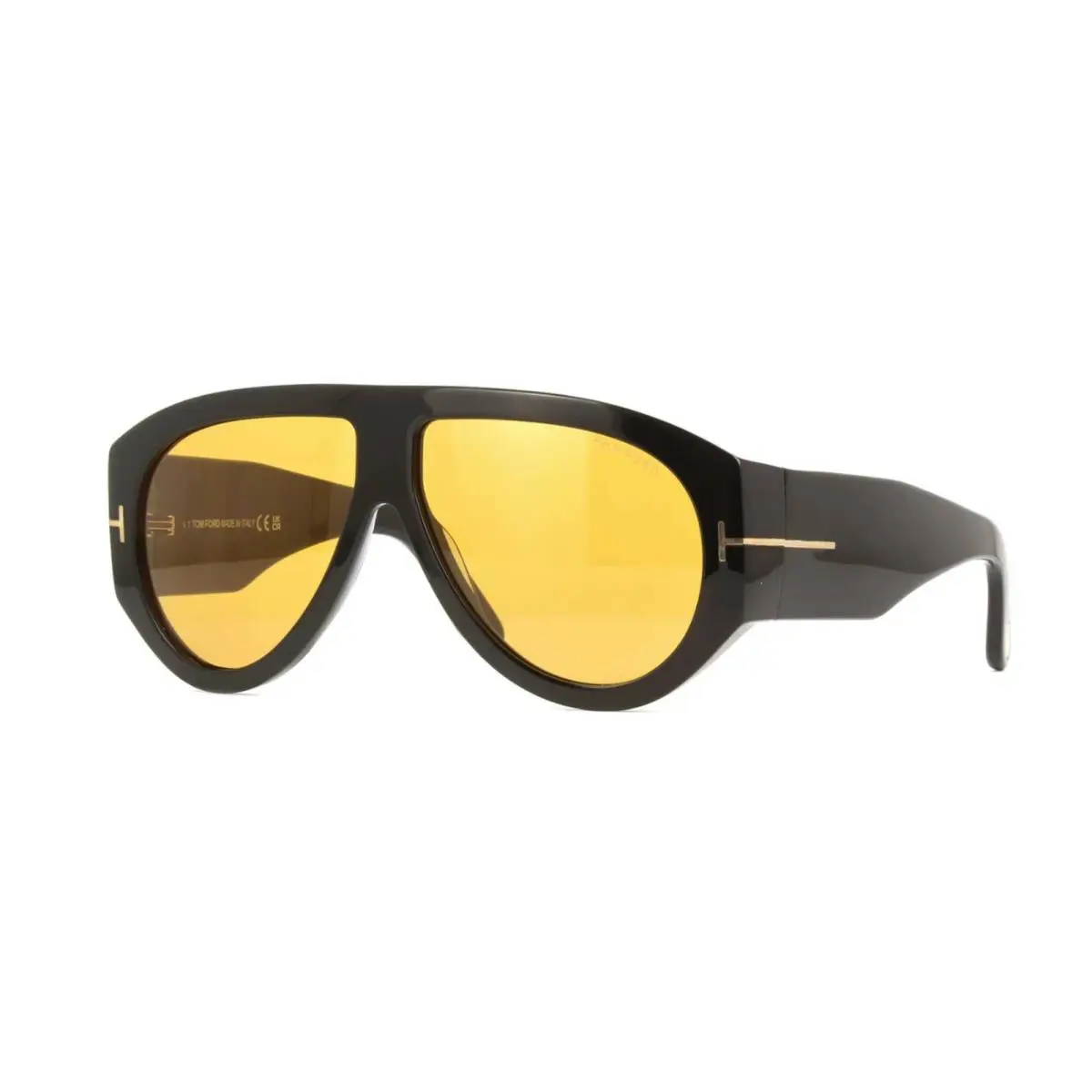 Tom Ford Bronson FT 1044 Shiny Black/brown 01E Sunglasses - Frame: Shiny Black, Lens: Brown