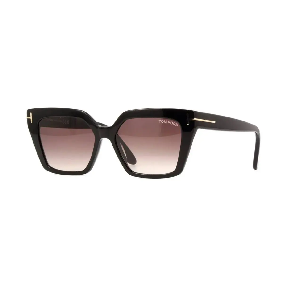 Tom Ford Winona FT 1030 Shiny Black/brown Shaded 01Z Sunglasses - Frame: Shiny Black, Lens: Brown Shaded