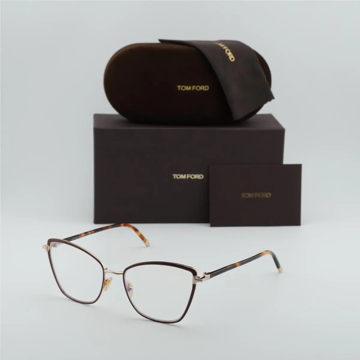 Tom Ford FT5740-B 048 Brown Enamel/rose Gold/blonde Havana 54mm Eyeglasses