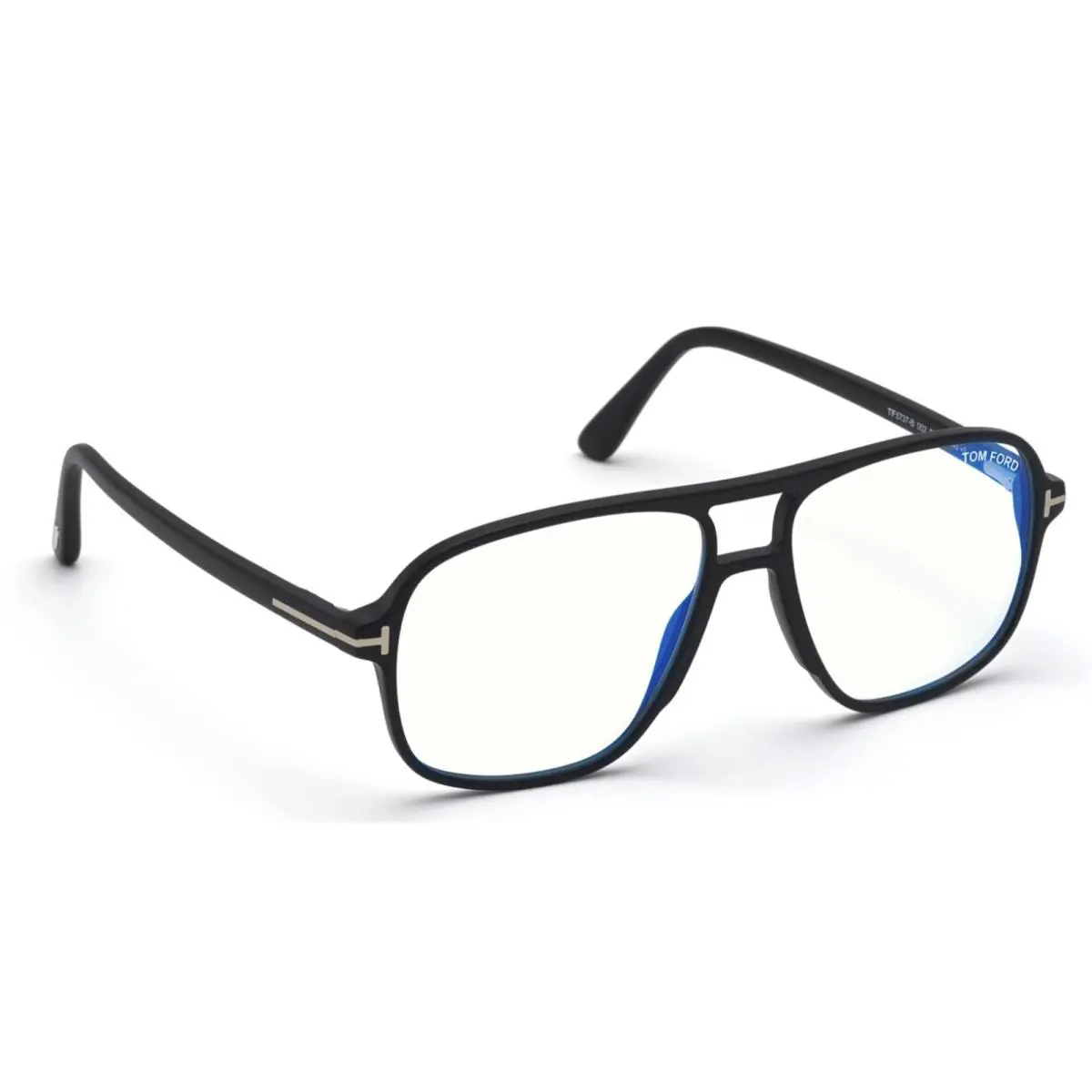 Tom Ford Eyeglasses TF 5737-B 002 56-15 Matte Black Frames Blue Block Lenses - Frame: Black, Lens: Clear Blue Block AR with Tom Ford Logo