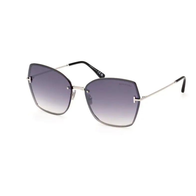 Tom Ford Nickie 02 FT1107 16C Shiny Palladium/mirror Cat Eye Women Sunglasses