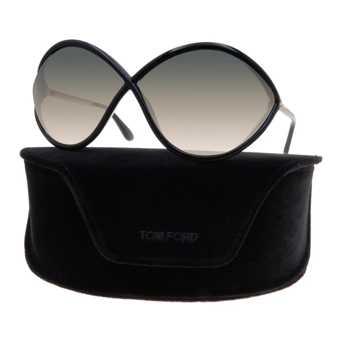 Tom Ford Butterfly Sunglasses FT0528 TF 528 Liona 01B Black/gold Gradient Lens