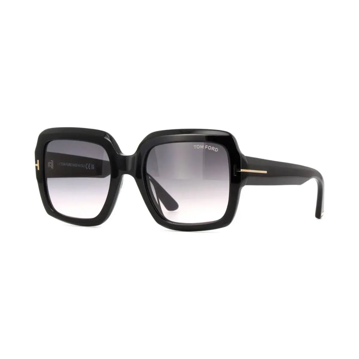 Tom Ford Kaya FT 1082 Shiny Black/grey Shaded 01B Sunglasses - Frame: Shiny Black, Lens: Grey Shaded