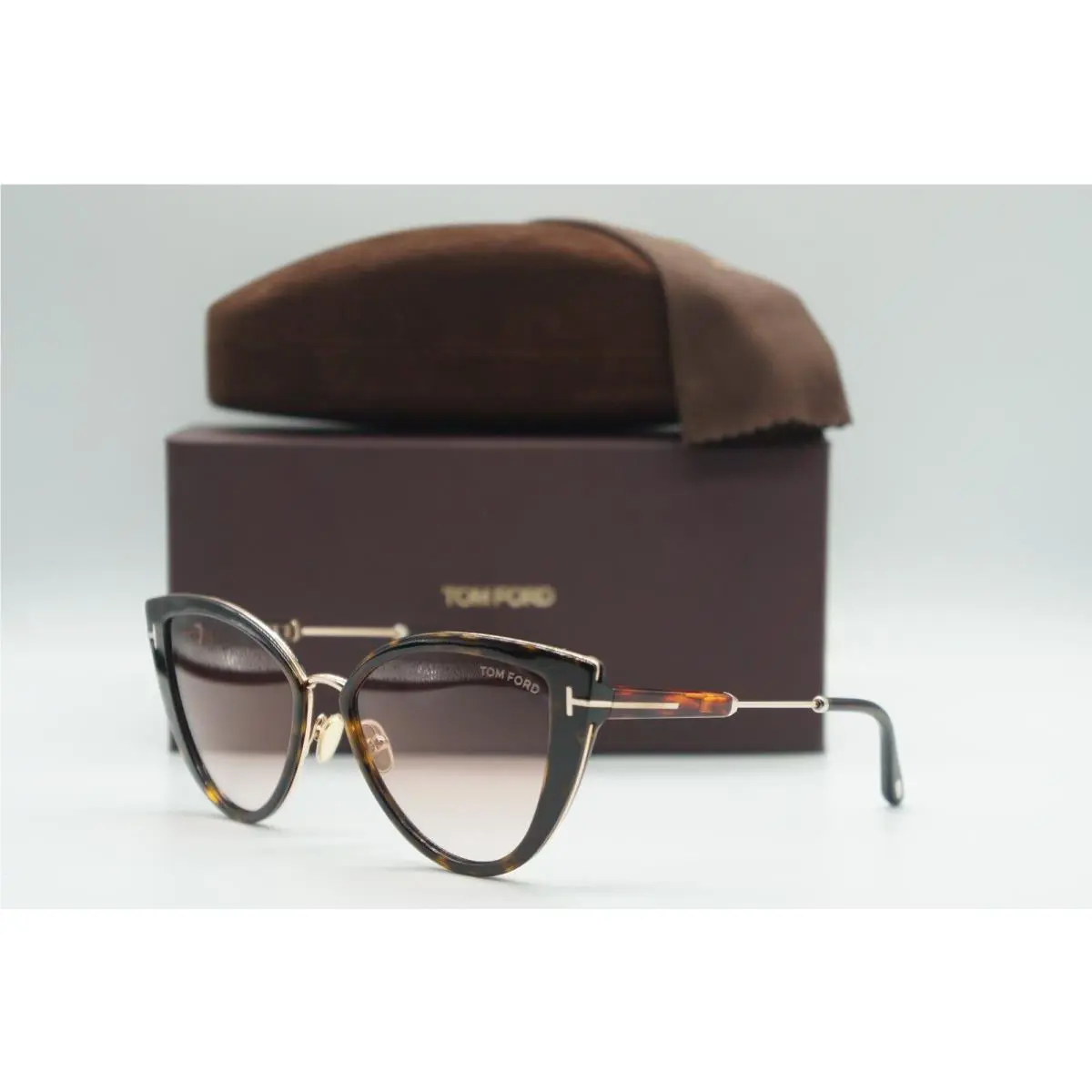 Tom Ford TF 868 52F Brown Havana Cat Eye Sunglasses Frames 57-16