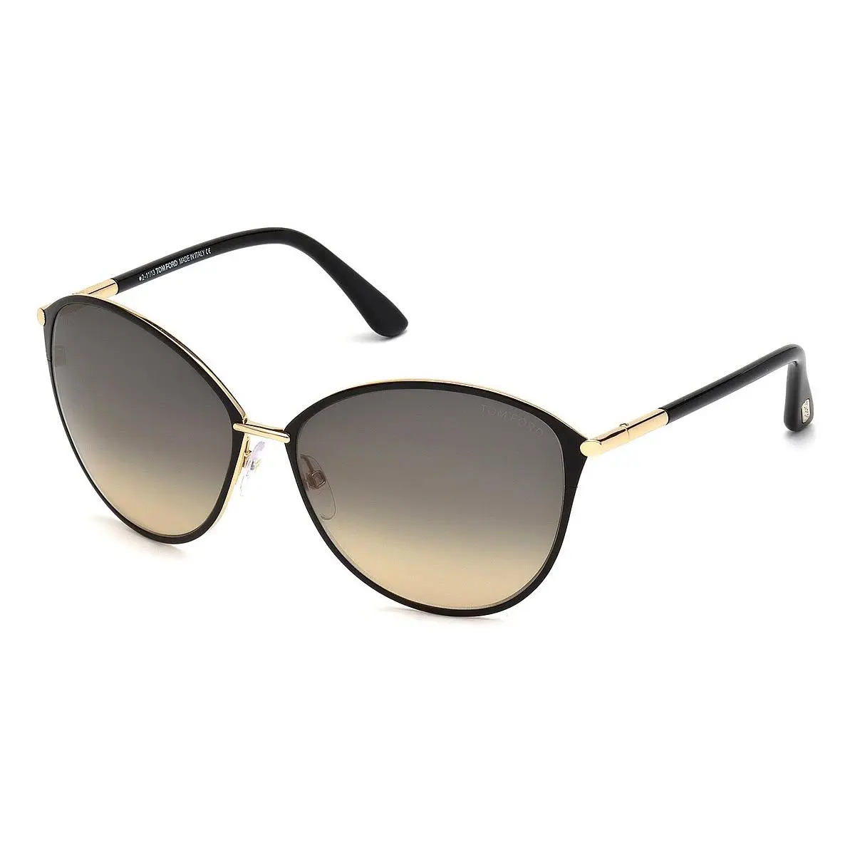 Tom Ford Women Round Sunglasses FT0320 28B Shiny Rose Gold / Smoke 59mm