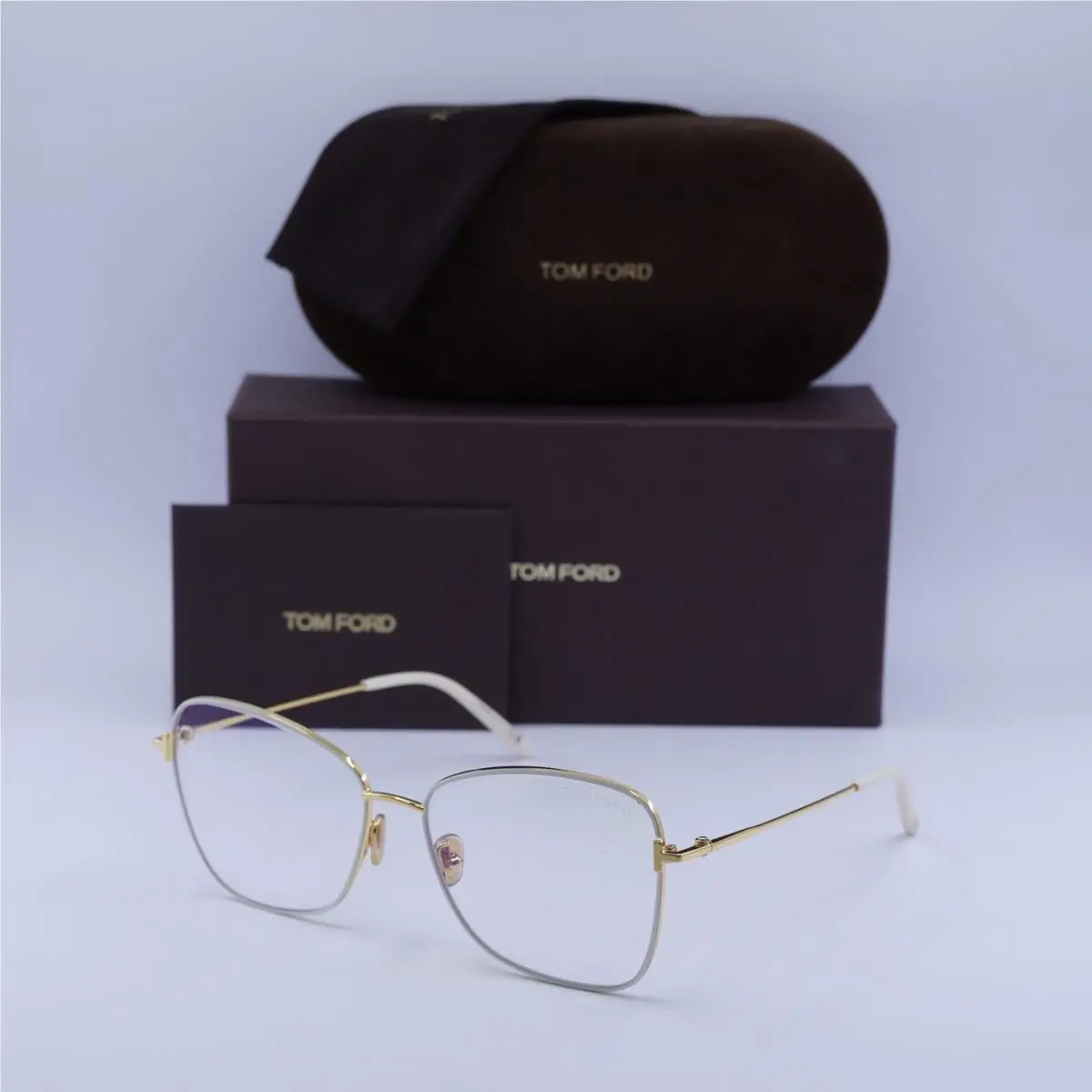 Tom Ford FT5906-B 025 Ivory/gold 55mm Eyeglasses