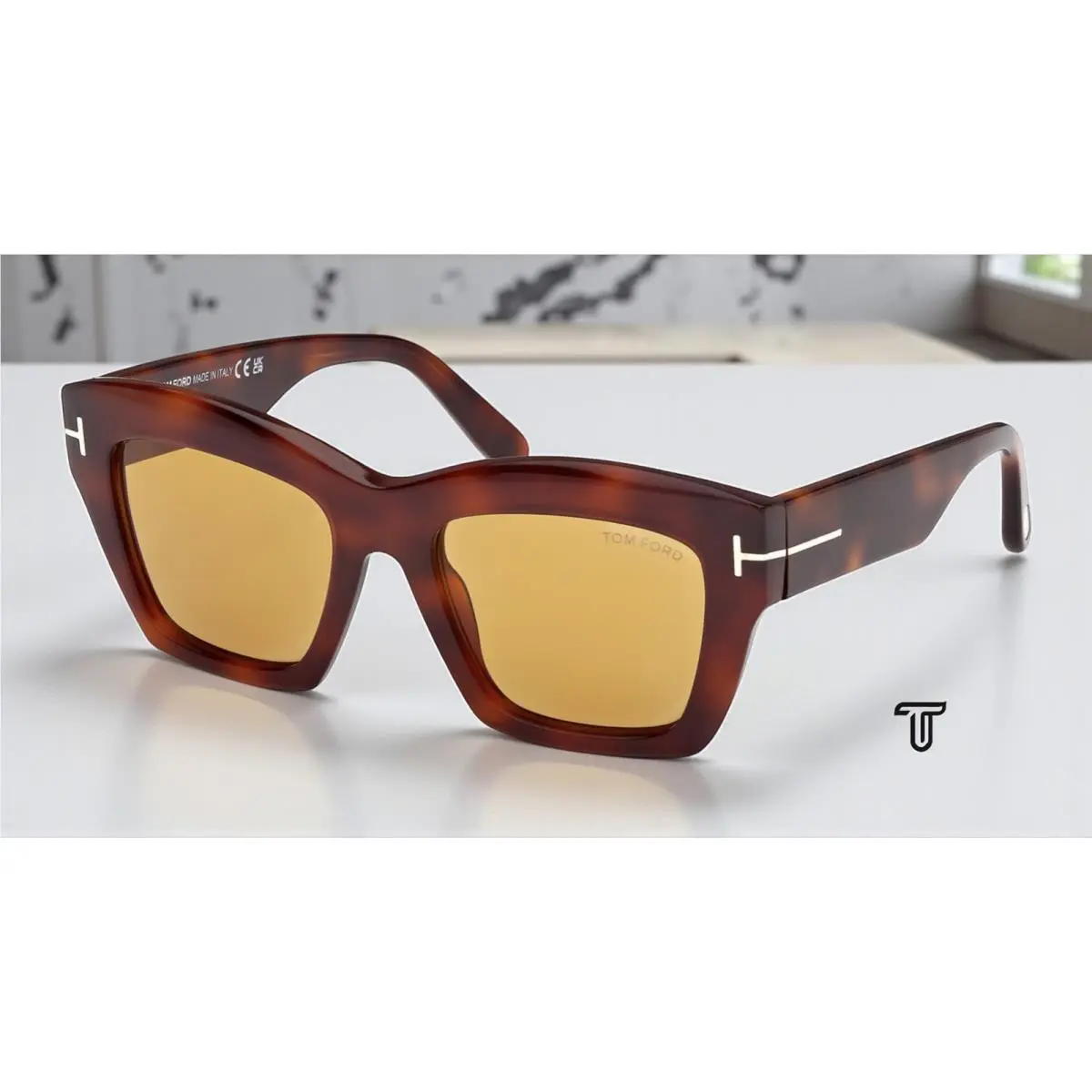 Tom Ford Luna FT1191 53E Acetate Blonde Havana Brown 52 mm Women`s Sunglasses