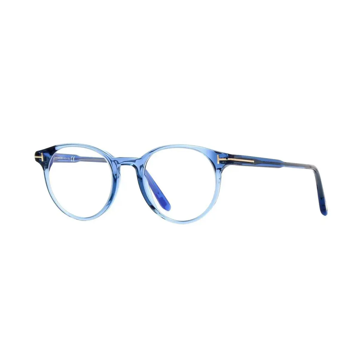 Tom Ford FT 5695-B Blue Block Shiny Blue Crystal 090 Eyeglasses