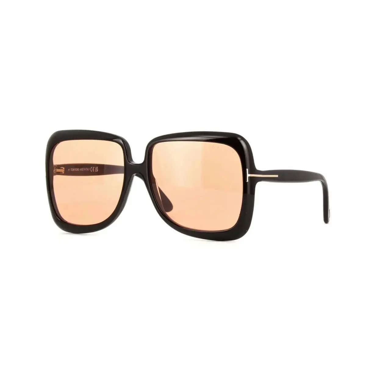 Tom Ford Lorelai FT1156 Black/light Orange 01E Sunglasses - Frame: Black, Lens: Light Orange