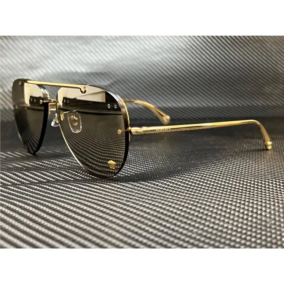 Versace VE2231 12526G Pale Gold Lt Grey Mirror Silver 60 mm Women`s Sunglasses