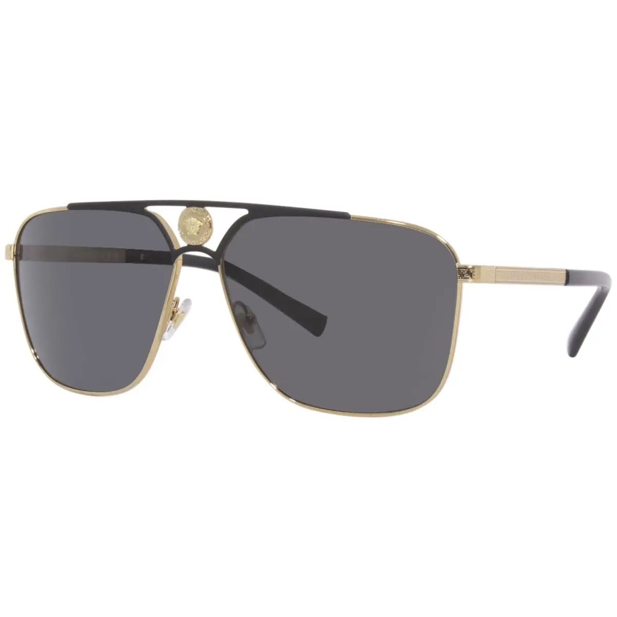 Versace 2238 143687 Sunglasses Men`s Gold/matte Black/dark Grey Lenses 61mm