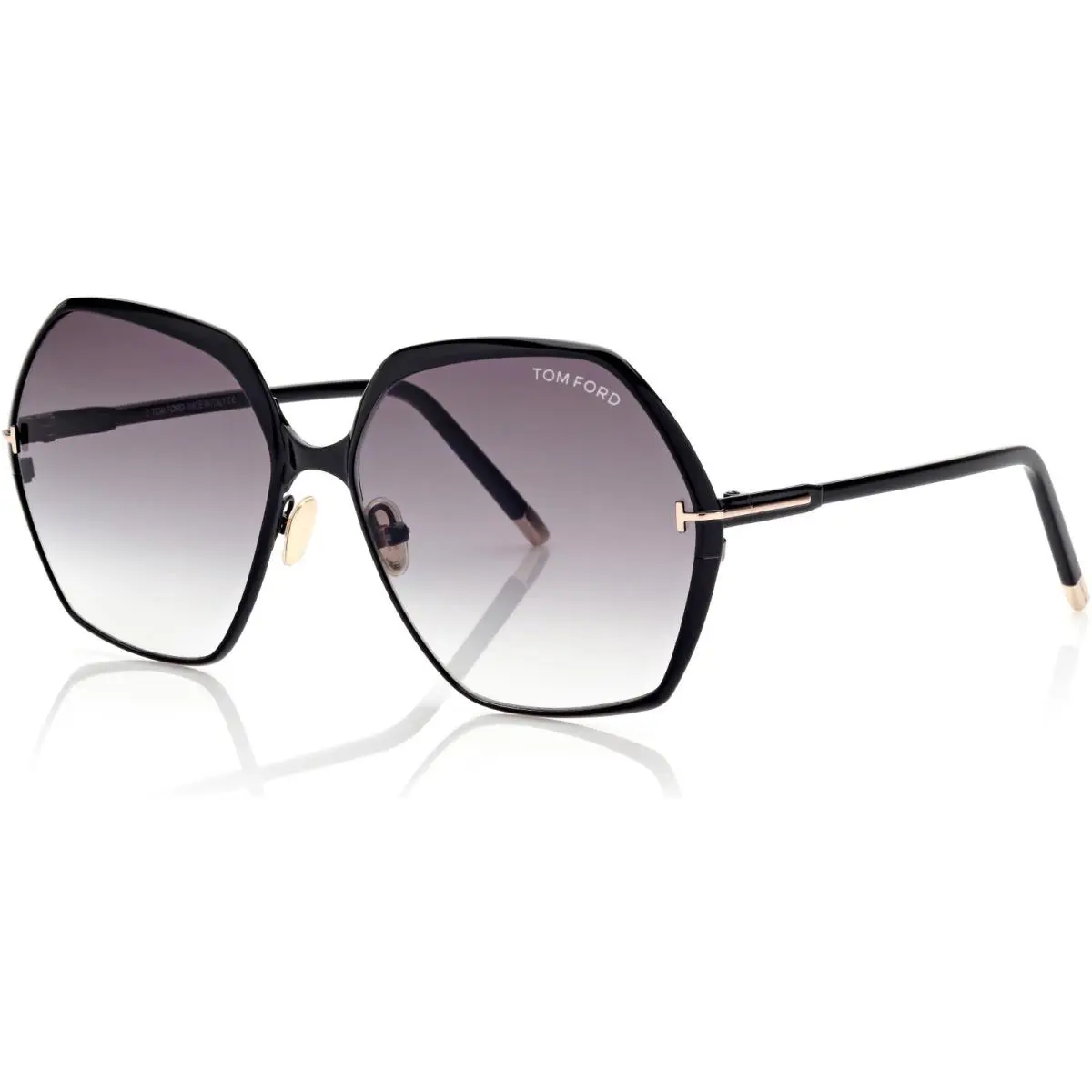 Tom Ford FT0912 01B Fonda Shiny Black / Gradient Smoke Lenses 60 MM