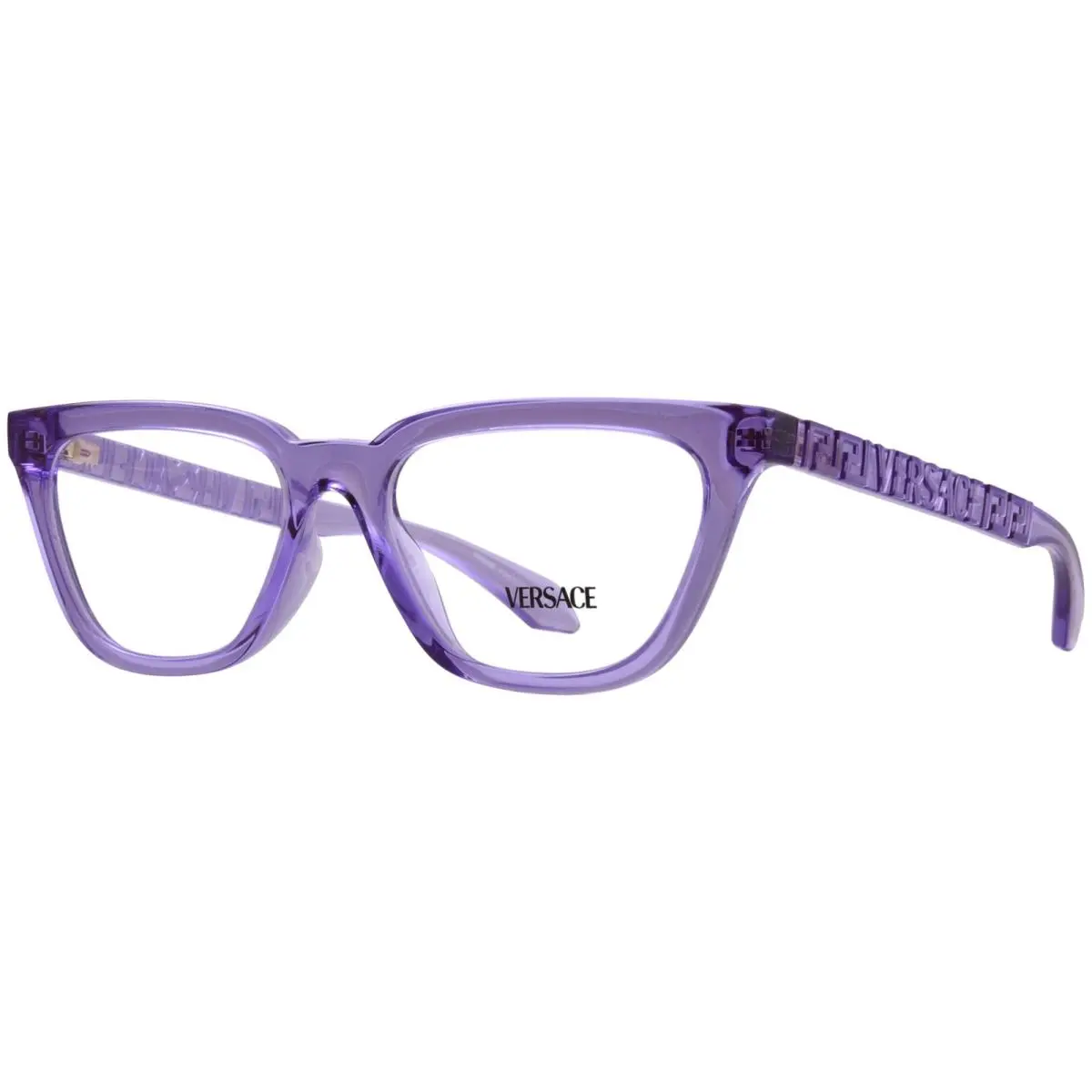 Versace VE3352U 5451 Eyeglasses Women`s Transparent Lilac Full Rim Cat Eye 53mm