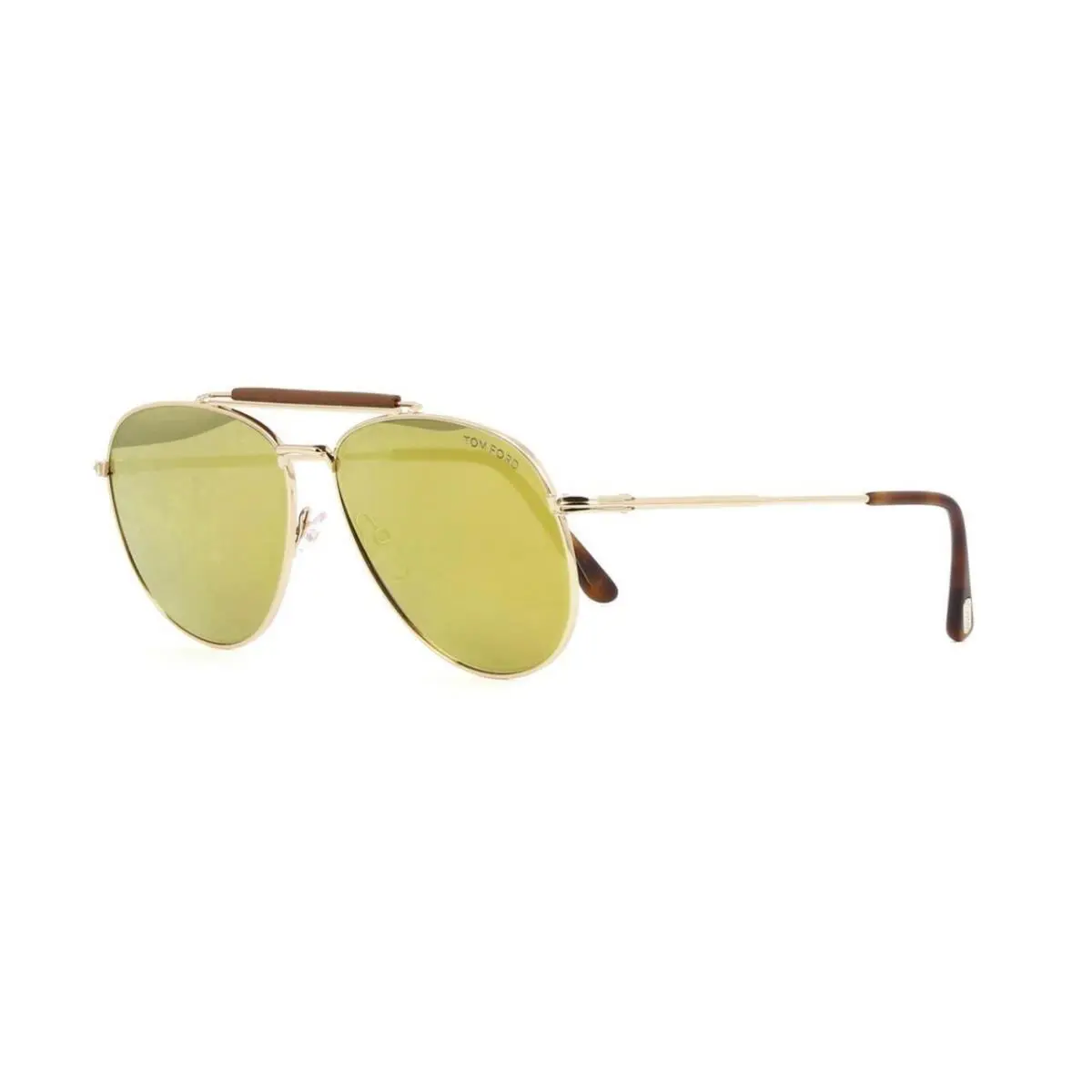 Tom Ford Sean TF334 28G Aviator Unisex Sunglasses Shiny Rose Gold Mirrored - Frame: Gold, Lens: BROWN/GOLD