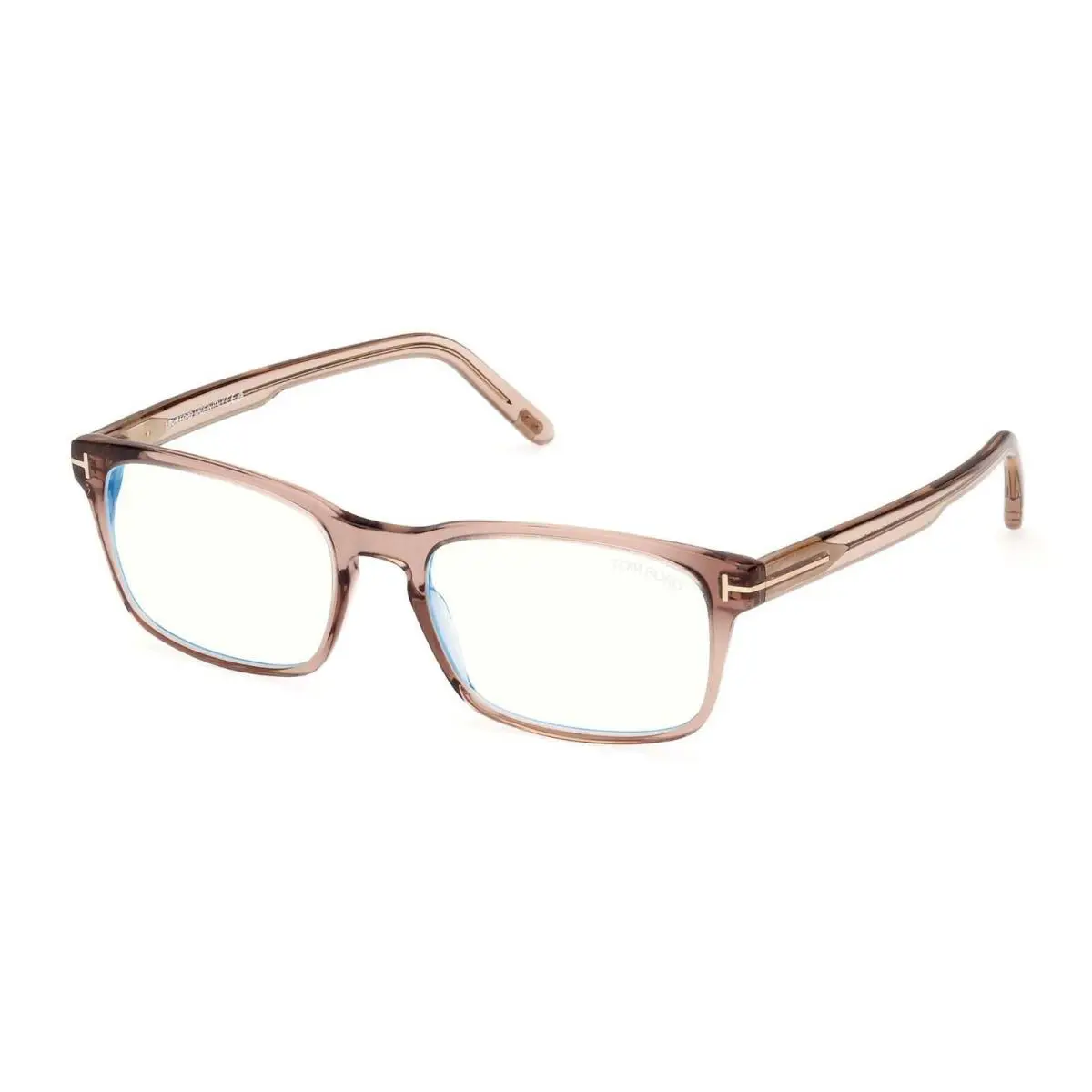 FT 5938-B Blue Block Shiny Transparent Beige 057 Eyeglasses by Tom Ford