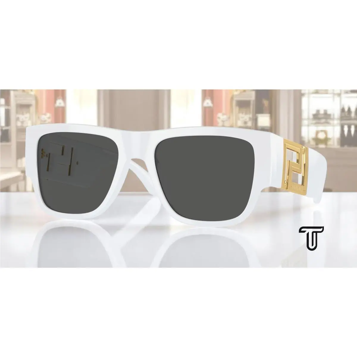 Versace VE4403 314 87 White Dark Grey 57 mm Men`s Sunglasses