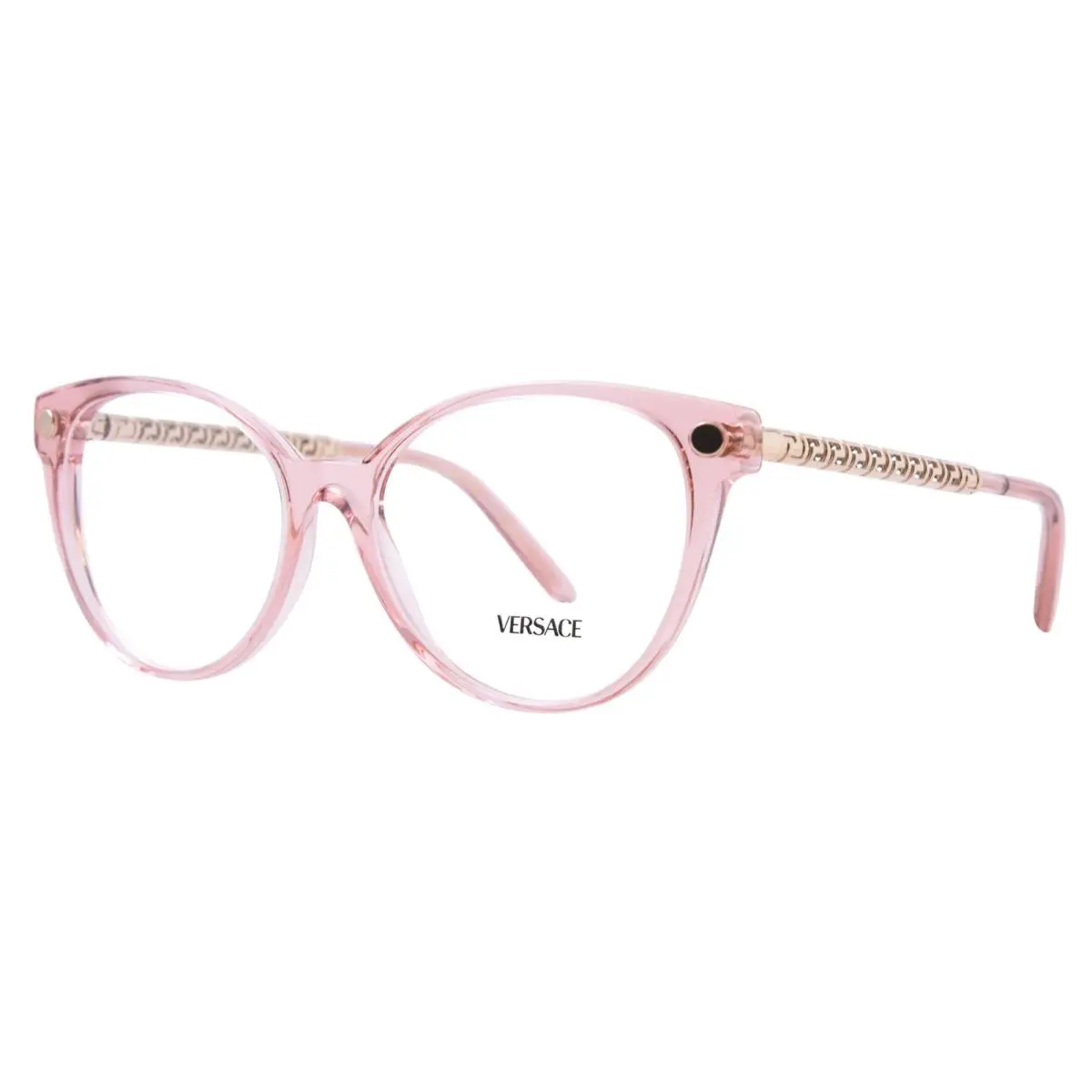 Versace VE3353 5323 Eyeglasses Women`s Transparent Pink Full Rim Cat Eye 52mm