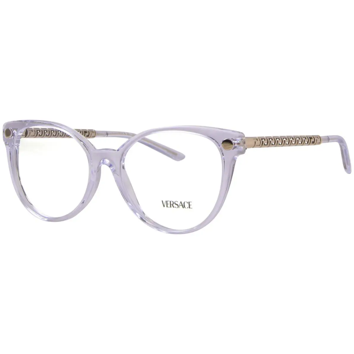 Versace VE3353 148 Eyeglasses Frame Women`s Crystal Full Rim Cat Eye 52mm