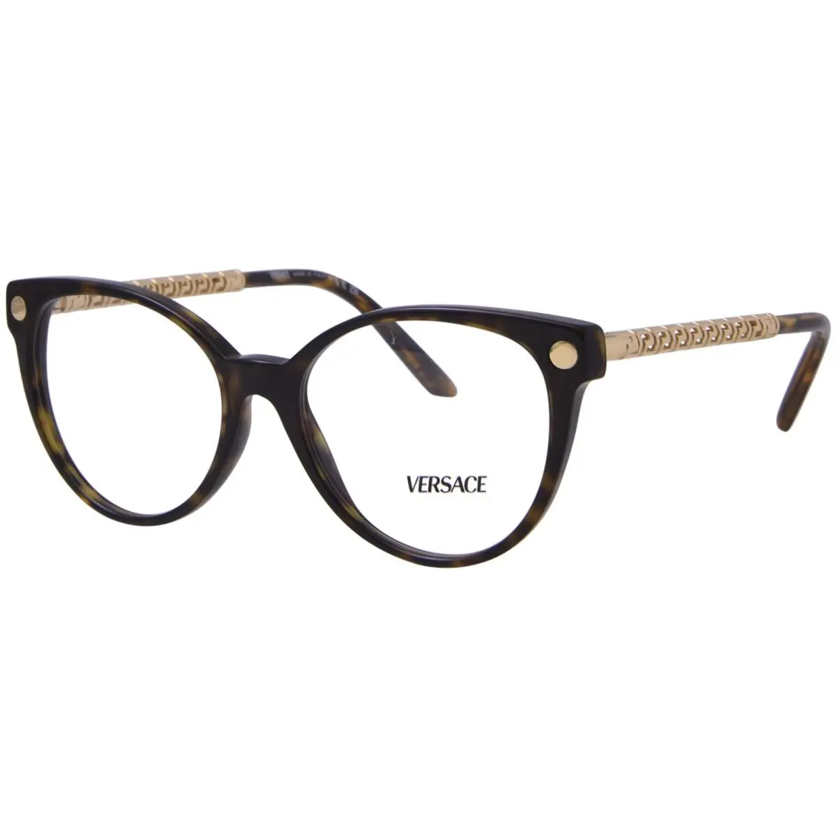 VE3353 108 Eyeglasses Women`s Havana Full Rim Cat Eye 54mm by Versace