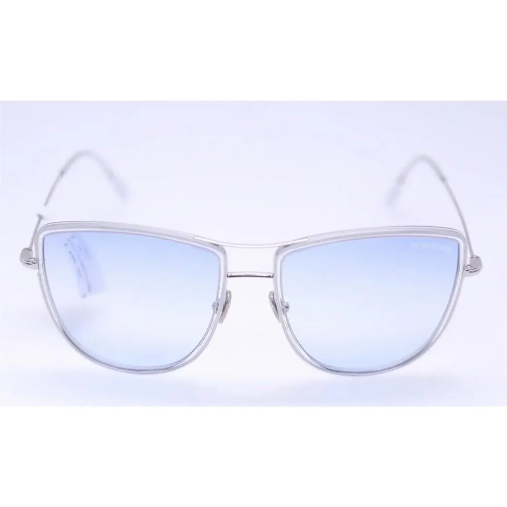Tom Ford Tina FT0759 16W TF759 Shiny Palladium/blue Gradient Sunglasses 155
