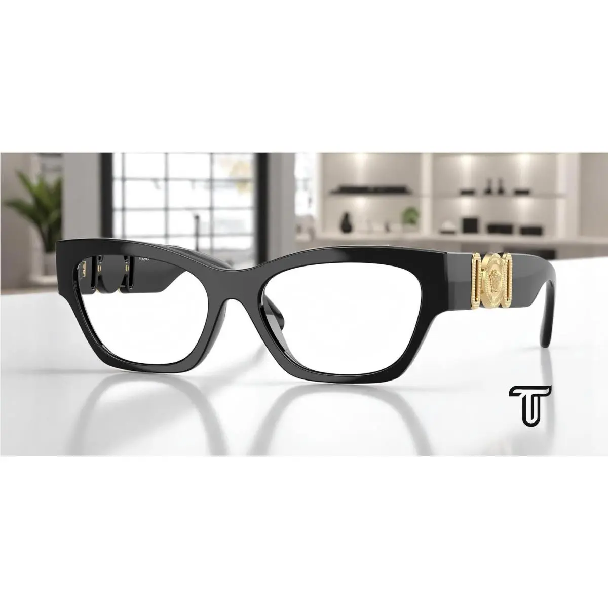 Versace VE3367U GB1 Black Demo Lens 52 mm Women`s Eyeglasses