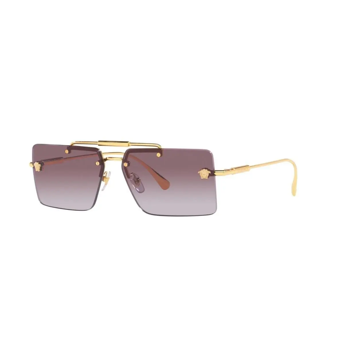 Versace 0VE2245 10028H Woman Sunglasses Gold Frame Violet Gradient Lenses 60MM - Frame: Gold, Lens: Purple
