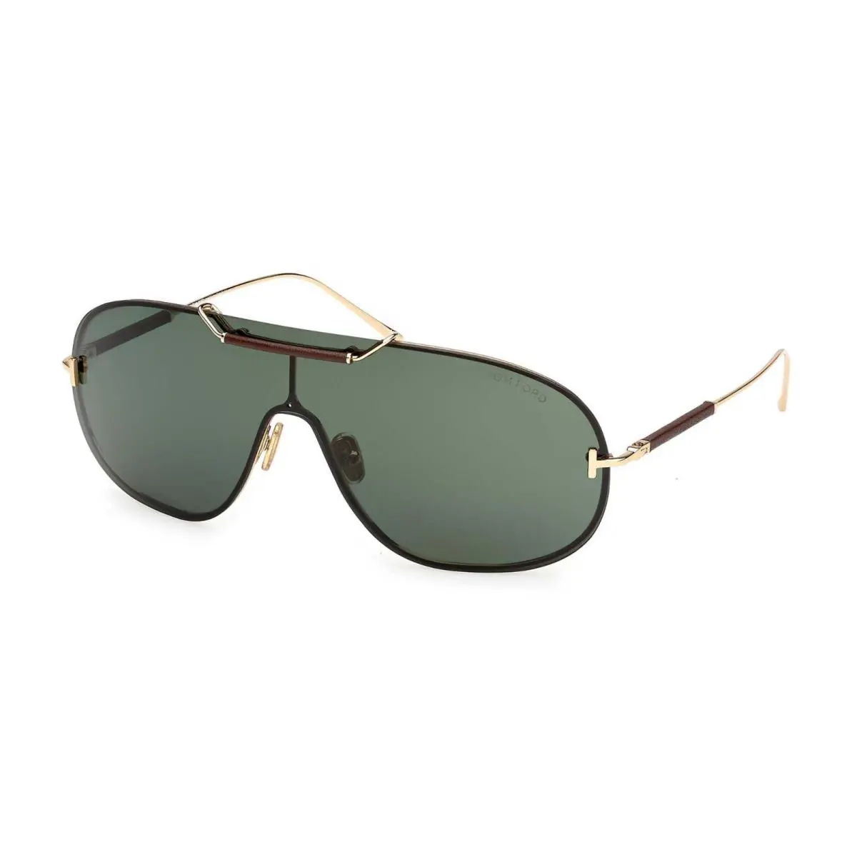 Tom Ford TYLER-02 FT1309 Shiny Deep Gold/green 30N Sunglasses
