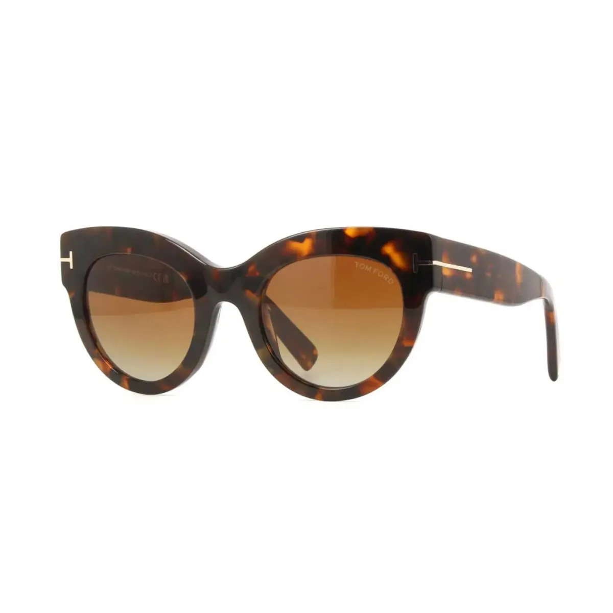 Tom Ford Lucilla FT 1063 Dark Havana/brown Shaded 52T Sunglasses - Frame: Dark Havana, Lens: Brown Shaded