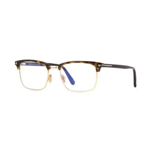 Tom Ford FT 5801-B Blue Block Shiny Dark Havana and Rose Gold 052 Eyeglasses