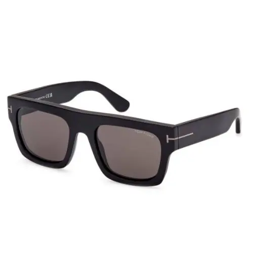Tom Ford FT 0711 N Fausto 02A Matte Black Smoke Square Men`s Sunglasses