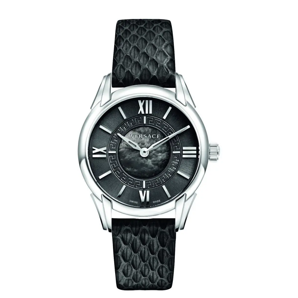 Versace Women`s VFF010013 Dafne Stainless Steel Dress Swiss Watch Leather Band