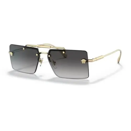 Versace VE2245 10028G 60mm Gold Rectangle Women`s Rimless Sunglasses