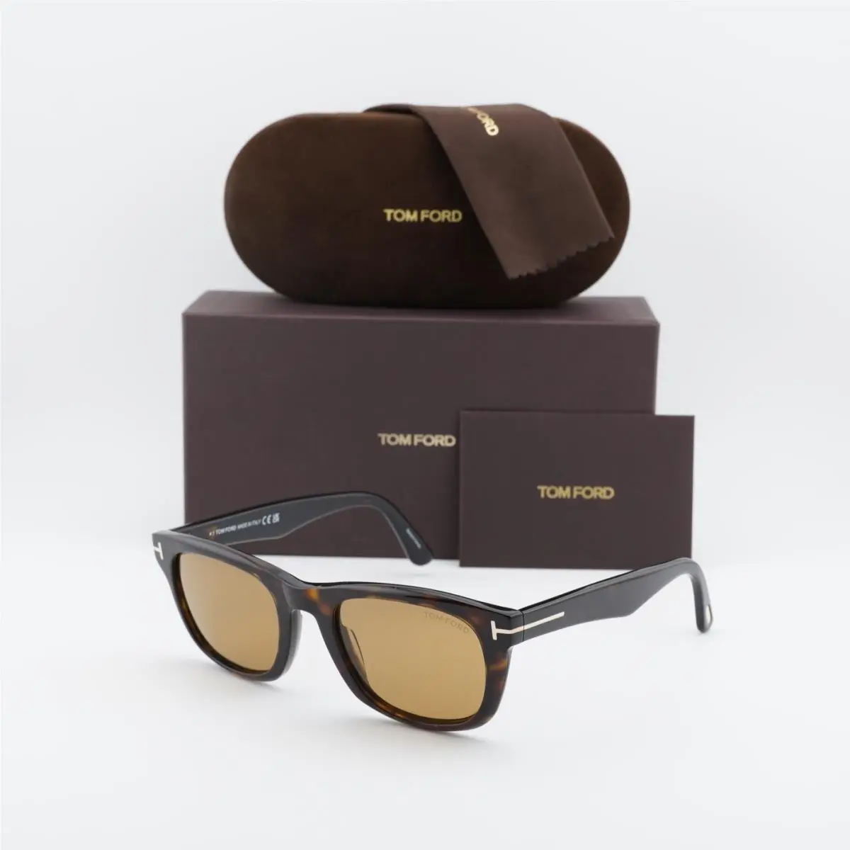 Tom Ford FT1076 52E Dark Havana/brown 54-22-145 Sunglasses