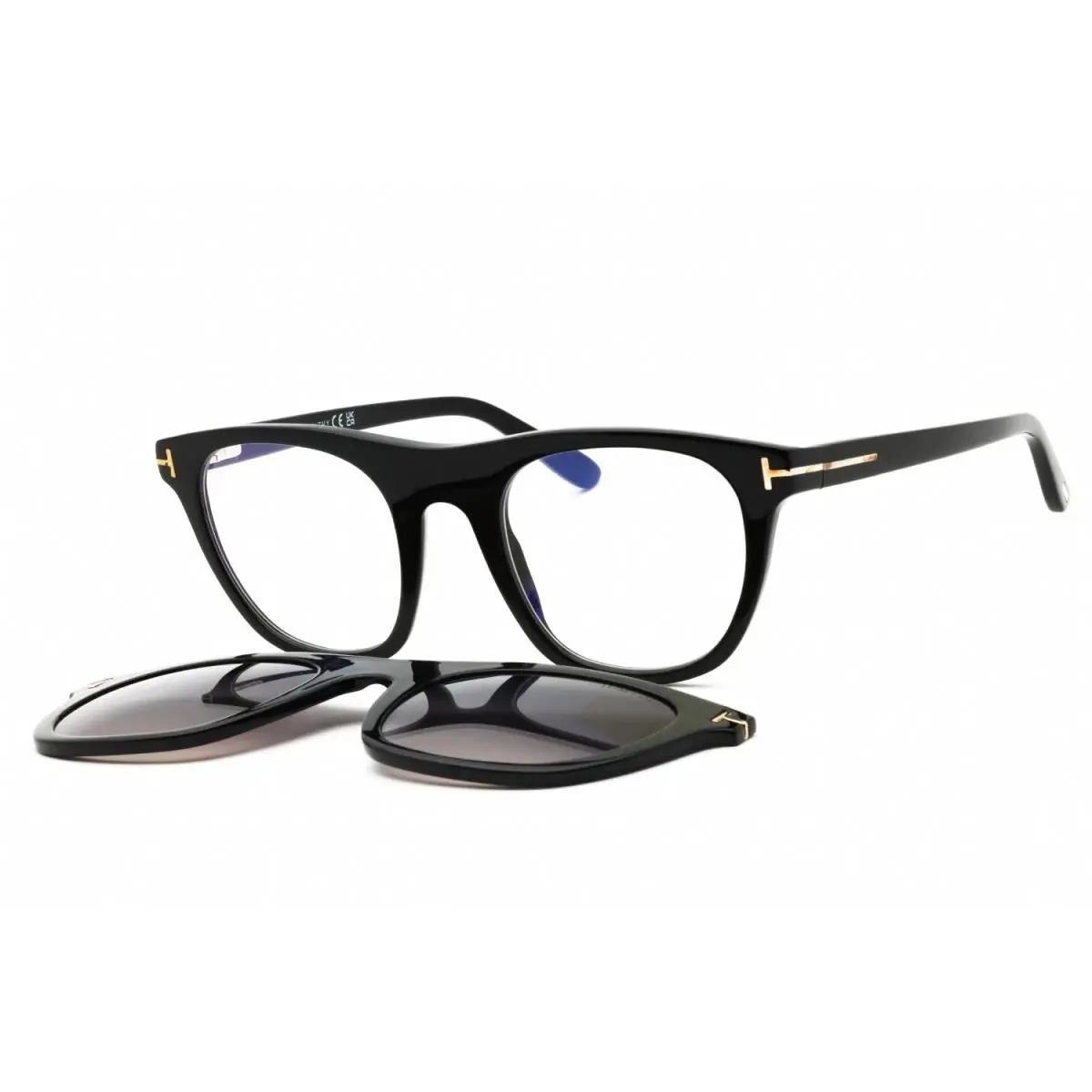 Tom Ford FT5895-B 001 Eyeglasses Sunglasss Clip Shiny Black Frame 51mm