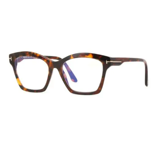 Tom Ford FT5965-B 052 Dark Havana/dark Havana Square Women`s Eyeglasses