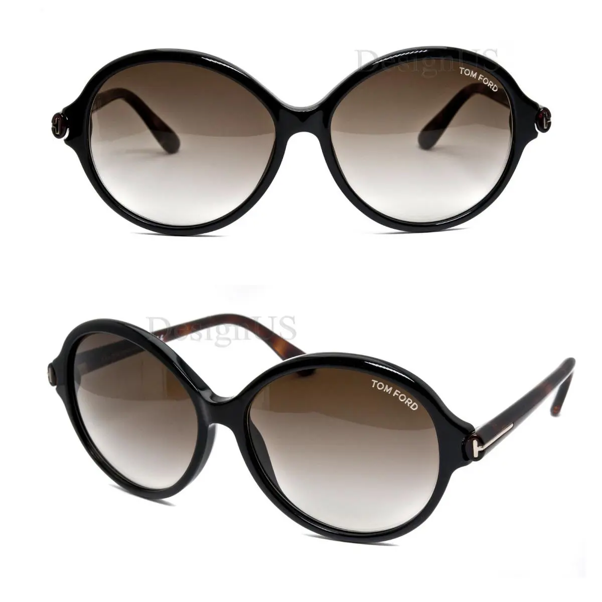 Tom Ford Milena TF343 05B Black Brown Gradient 59/15/140 Sunglasses Italy