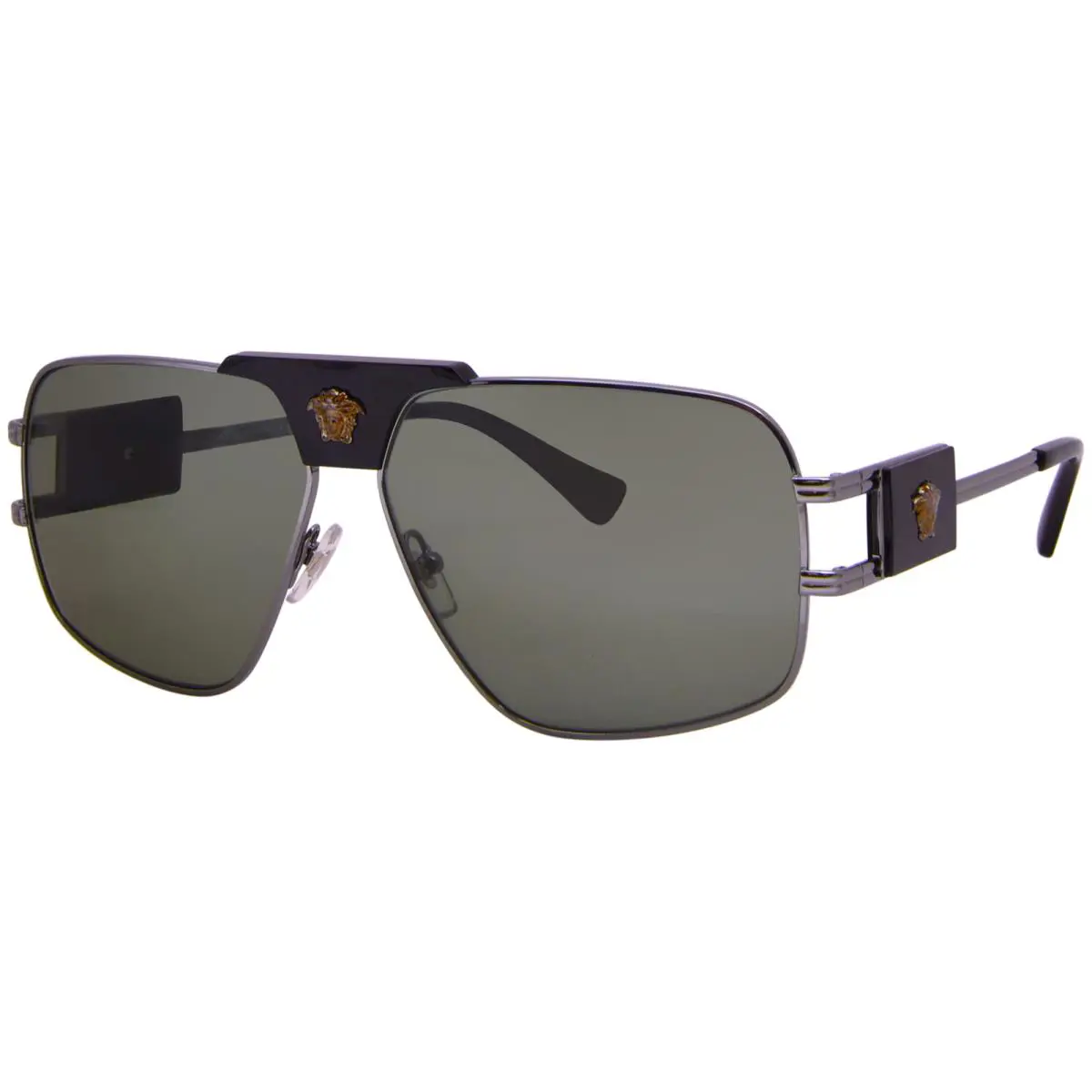 VE2251 1001/2 Sunglasses Gunmetal/grey/green Lenses Pillow Shape 63mm by Versace