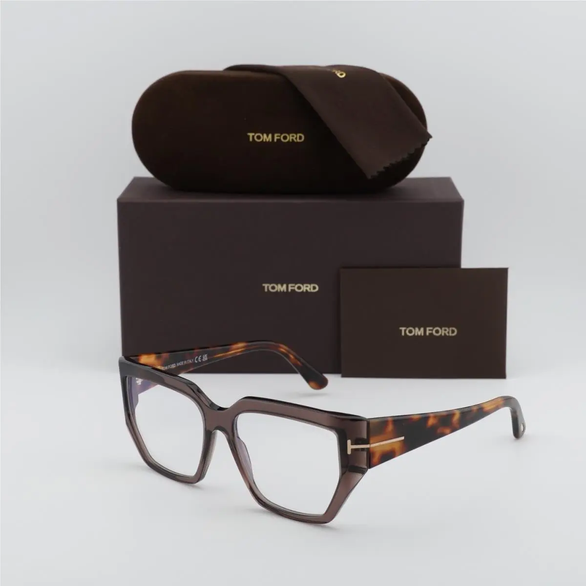 Tom Ford FT5951-B 048 Shiny Dark Brown 54mm Eyeglasses