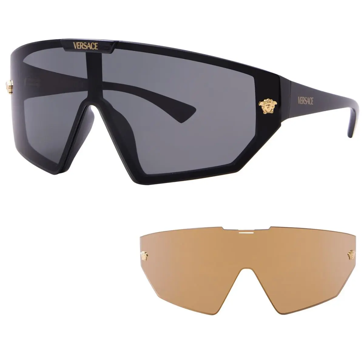Versace VE4461 148/6V Sunglasses Crystal/grey 47mm W/extra Interchangeable Lens