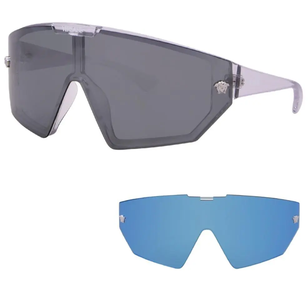 Versace VE4461 148/6V Sunglasses Crystal/grey 47mm W/extra Interchangeable Lens