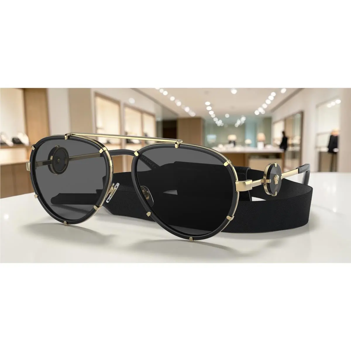 Versace VE2232 143887 Black Dark Grey 61 mm Women`s Sunglasses