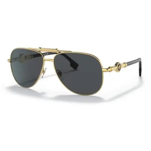 Versace Sunglasses Gold Frame Dark Grey Lenses VE 2236 1002/87 59MM