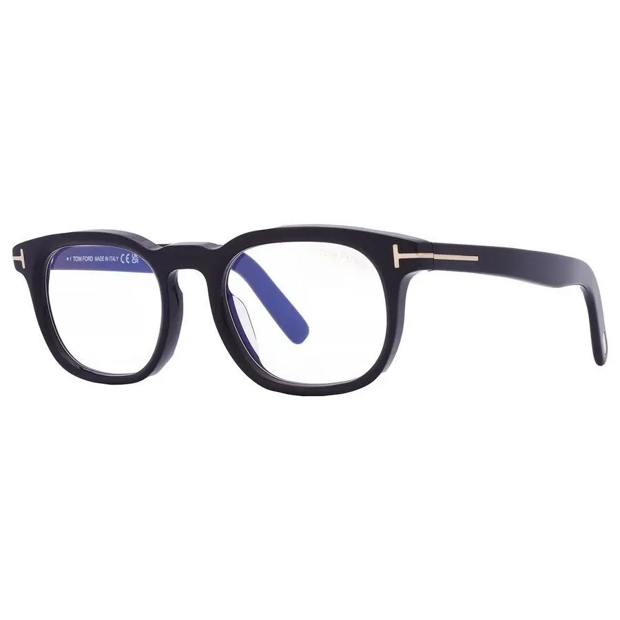 FT5930-D-B 001 Shiny Black/clear Blue Light Block 52MM Eyglasses by Tom Ford