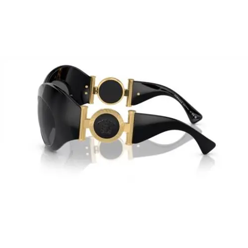 Versace 0VE4462 GB1/87 Black/ Dark Grey Wide Cat Eye Women`s Sunglasses