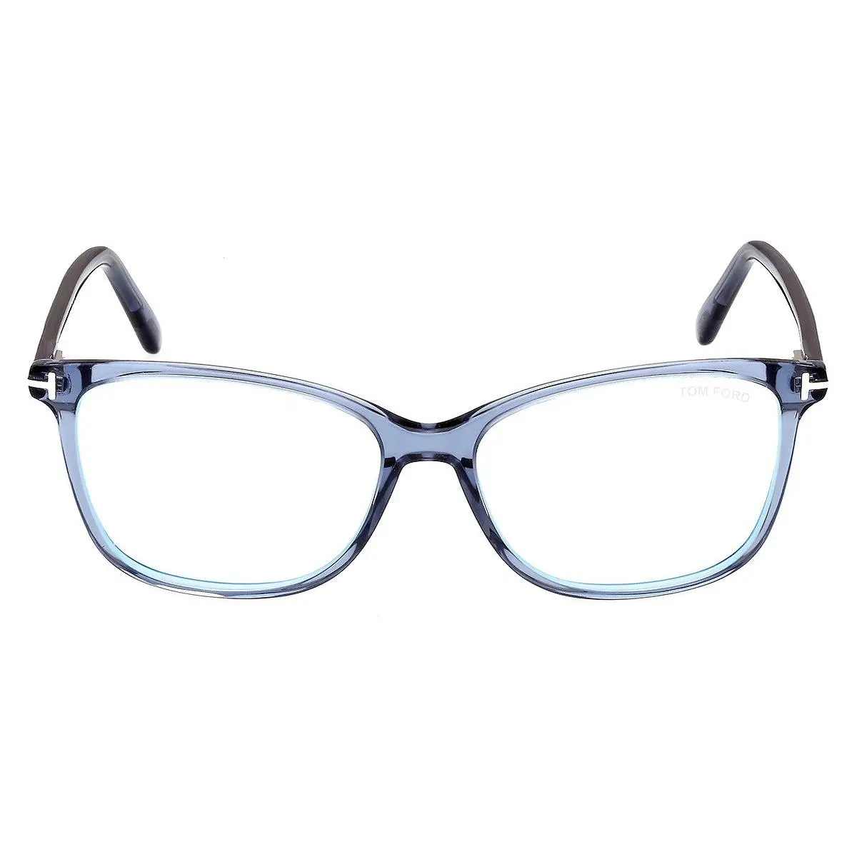 Tom Ford FT5842-B Eyeglasses Shiny Blue/t Logo Blue Block 54