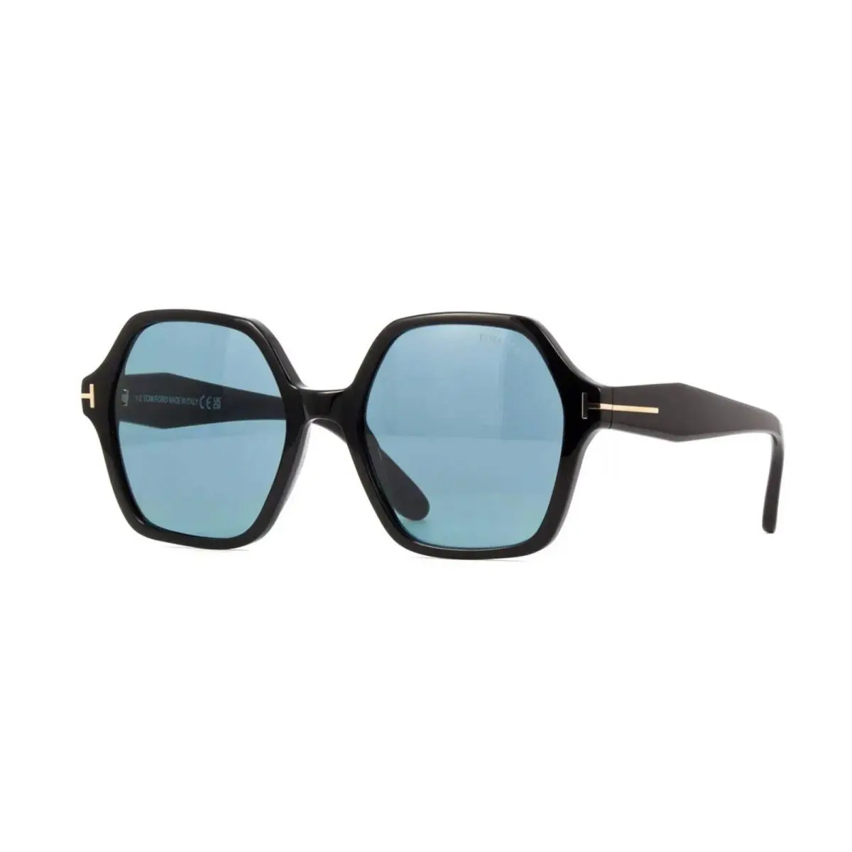 Tom Ford Romy FT 1032 Shiny Black/blue 01A Sunglasses - Frame: Shiny Black, Lens: Blue
