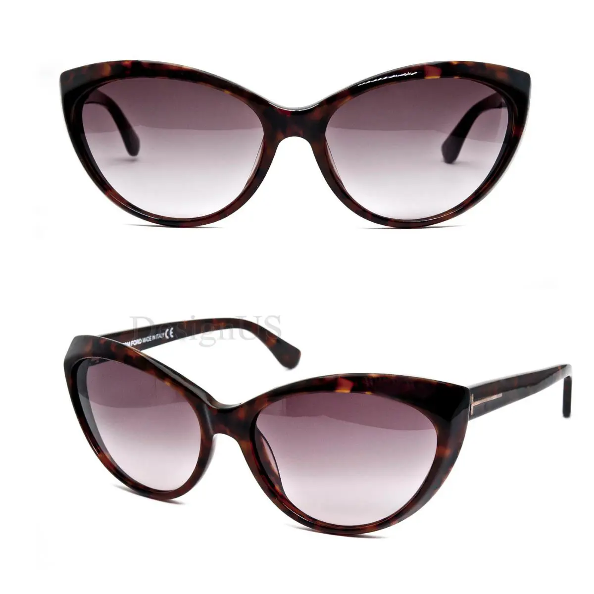Tom Ford Martina TF231 52F Cats Eye Tortoise Brown Gradient Sunglasses Italy - Frame: Brown, Lens: Brown