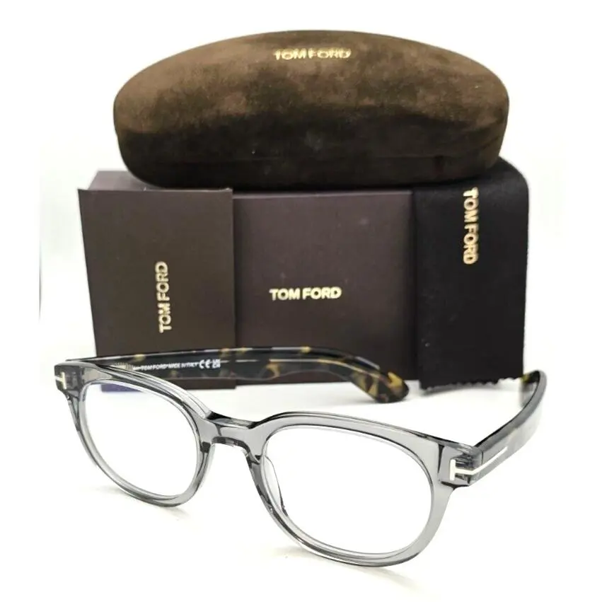 Tom Ford Eyeglasses TF 5807-B 020 50-21 145 Grey Frames w/ Blue Block Lenses